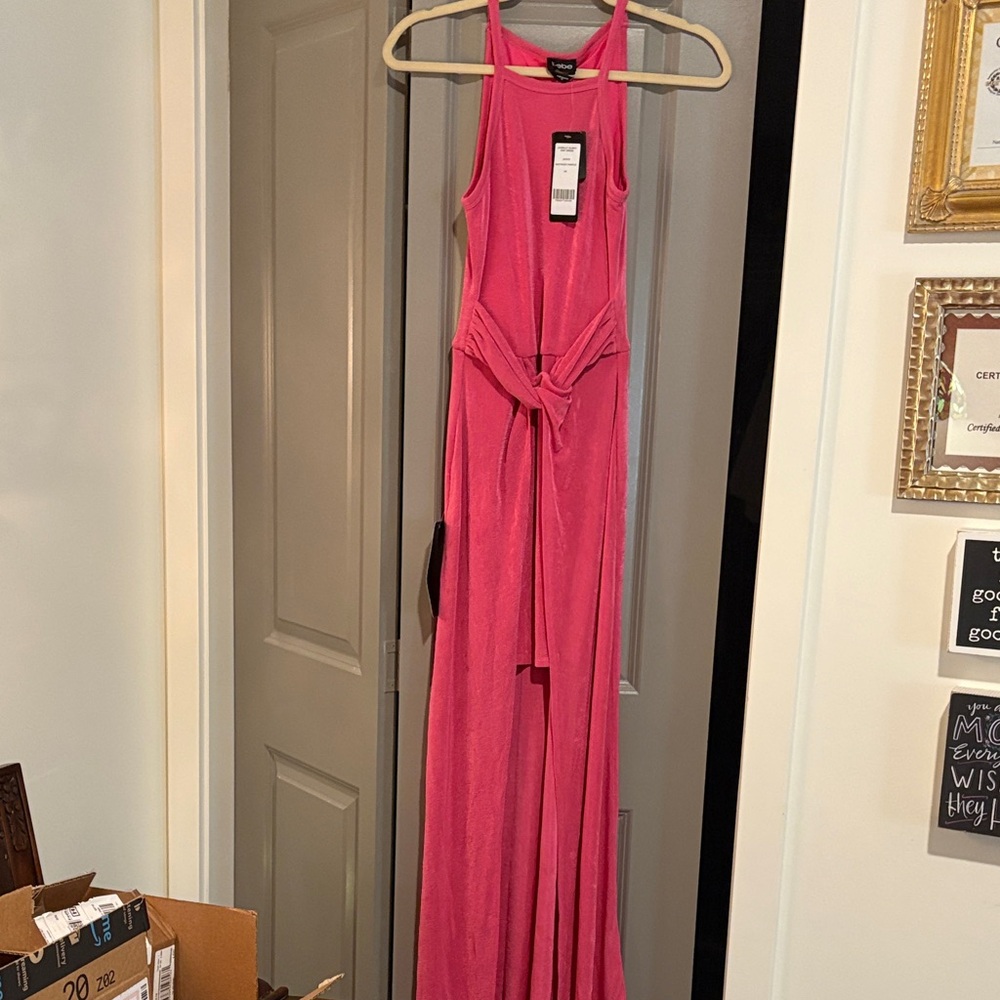 Bebe Vibrant Pink Maxi Dress